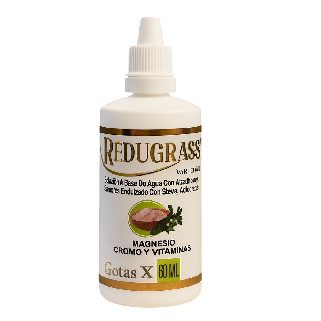 Frasco gotero Redugrass 60 ml con magnesio, cromo y vitaminas
